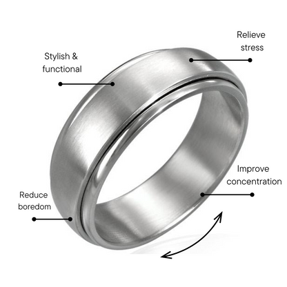 Stainless Steel Brushed Spinner Ring