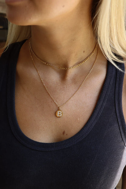18K Gold PVD Stainless Steel Initial Pendant Necklace