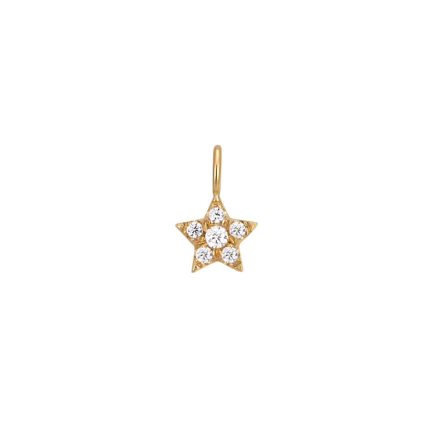 Permanent Jewelry 14K Solid Gold Diamond Star Charm