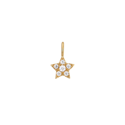 Permanent Jewelry 14K Solid Gold Diamond Star Charm