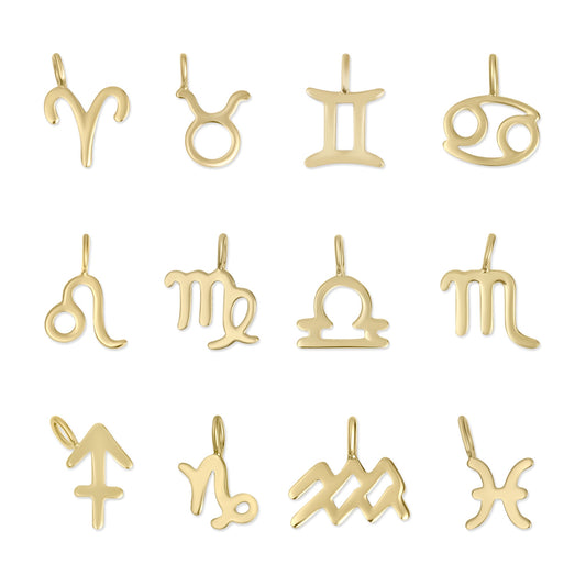 Permanent Jewelry 14K Solid Gold Zodiac Charms