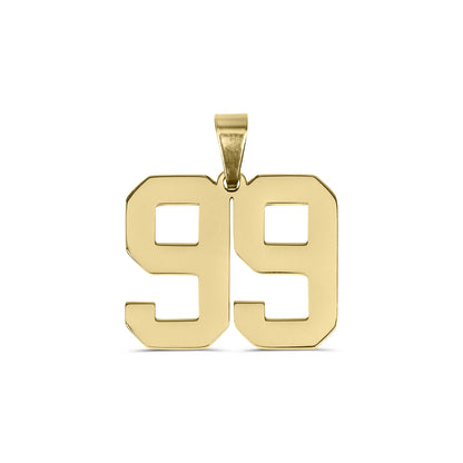 18K Gold PVD Stainless Steel Sport Number Pendant