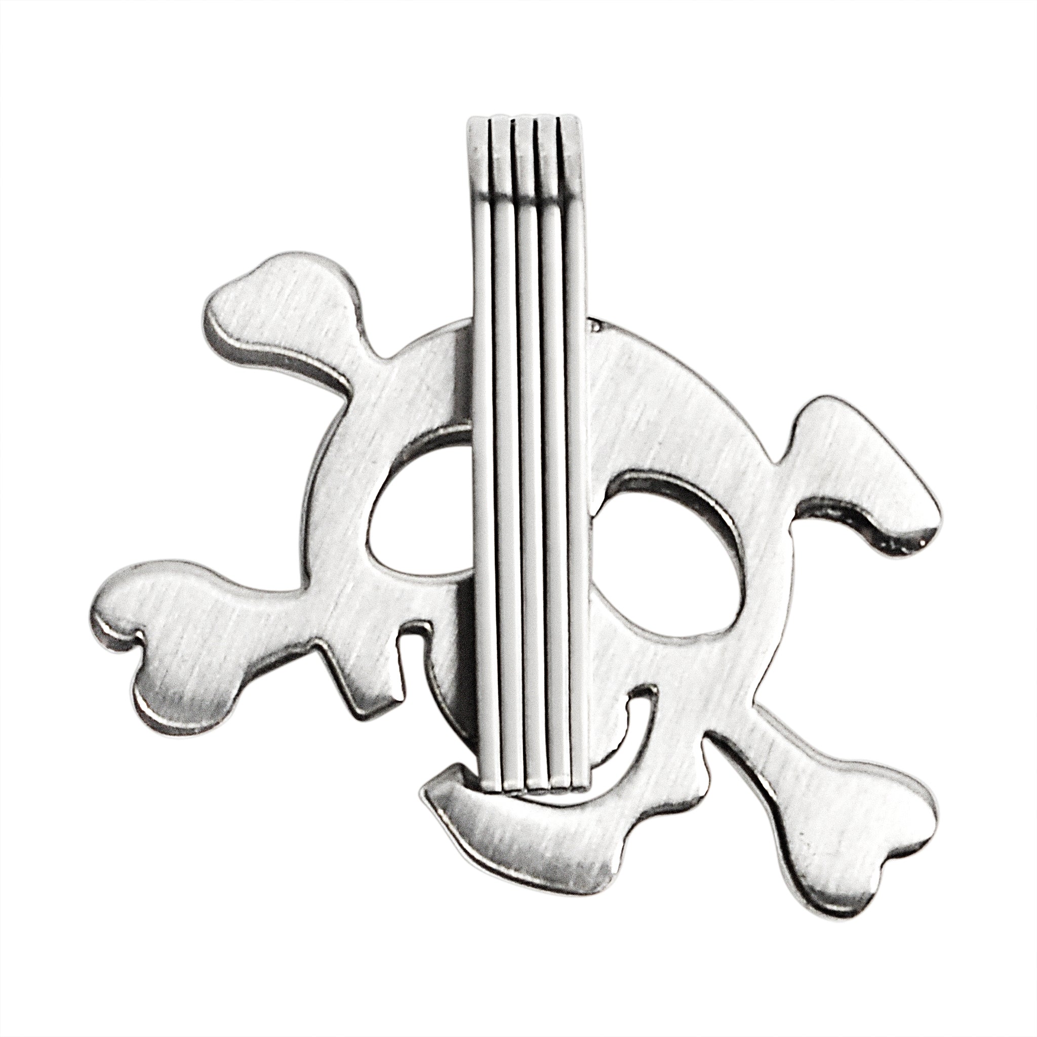 Stainless Steel Cubic Zirconia Skull and Crossbones Rainbow Pendant