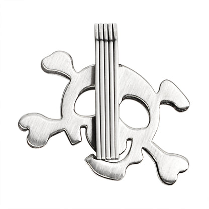 Stainless Steel Cubic Zirconia Skull and Crossbones Rainbow Pendant