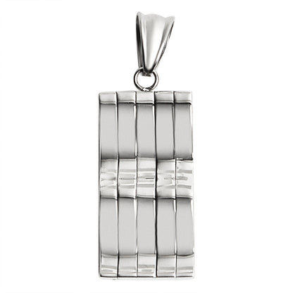 Stainless Steel Contemporary Wavy Cubic Zirconia Rainbow Pendant