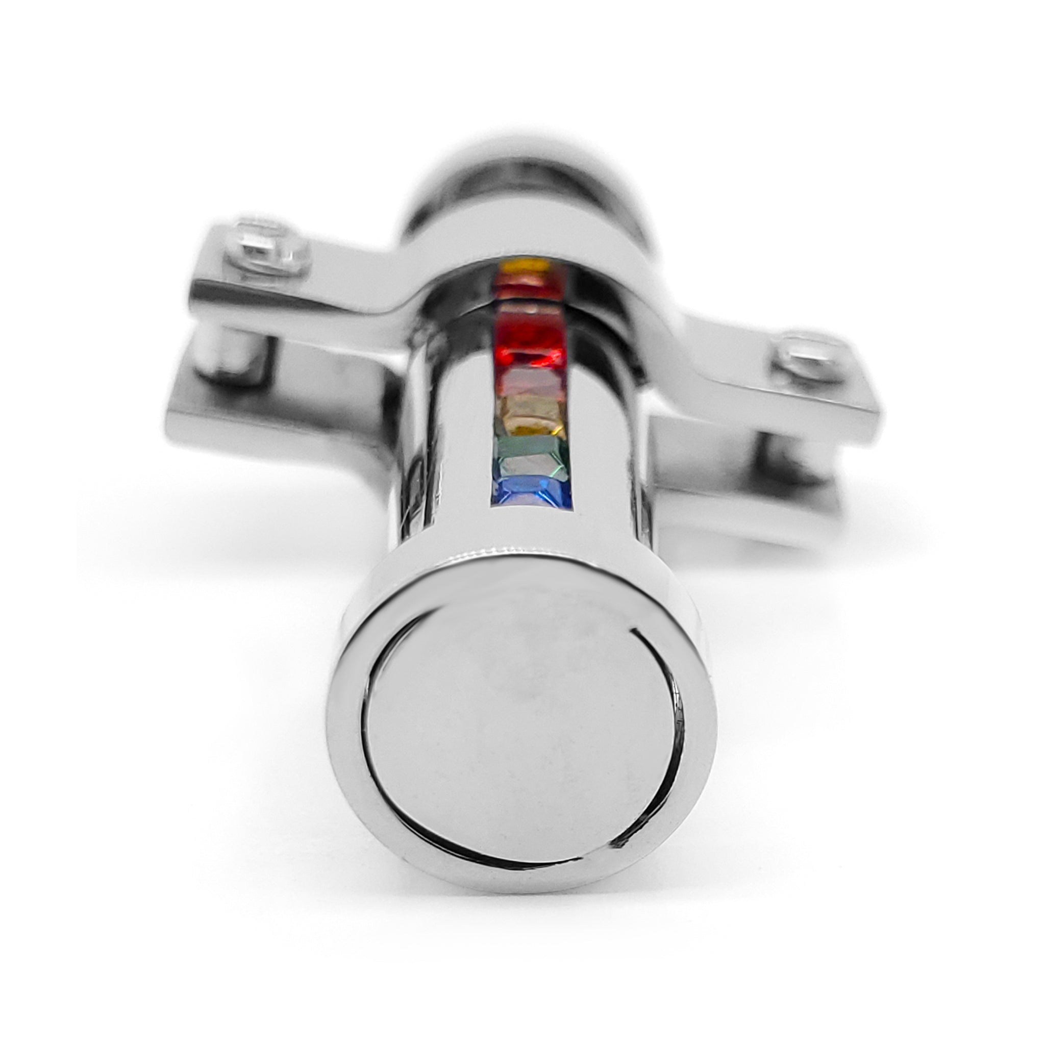 Stainless Steel Cubic Zirconia Rainbow Pride Pendant