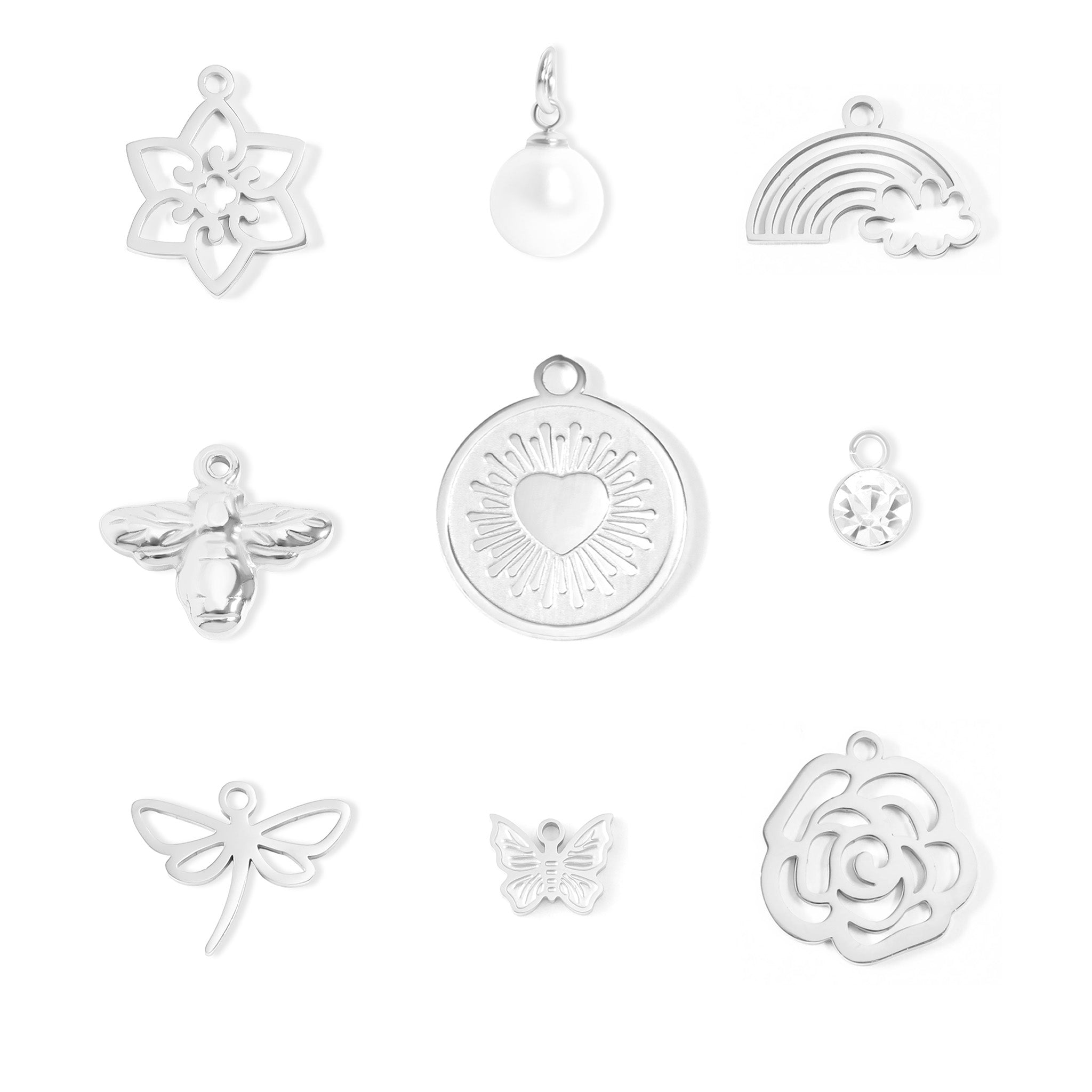 18K Gold PVD Stainless Steel Garden Charm Set