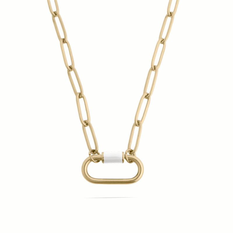 18K Gold PVD Colorful Carabiner Necklace