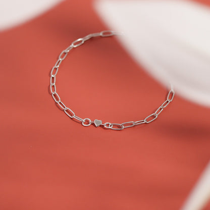 Permanent Jewelry Horizontal .952 Sterling Silver Heart Charm