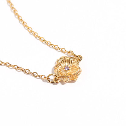 18K Gold PVD Stainless Steel 3D Birth Flower Connector Charms
