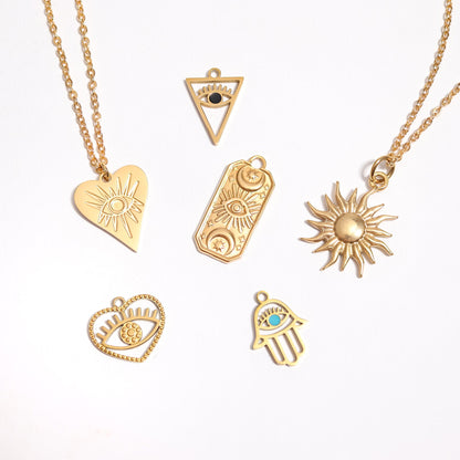 18K Gold PVD Stainless Steel Mystic Sun Charm
