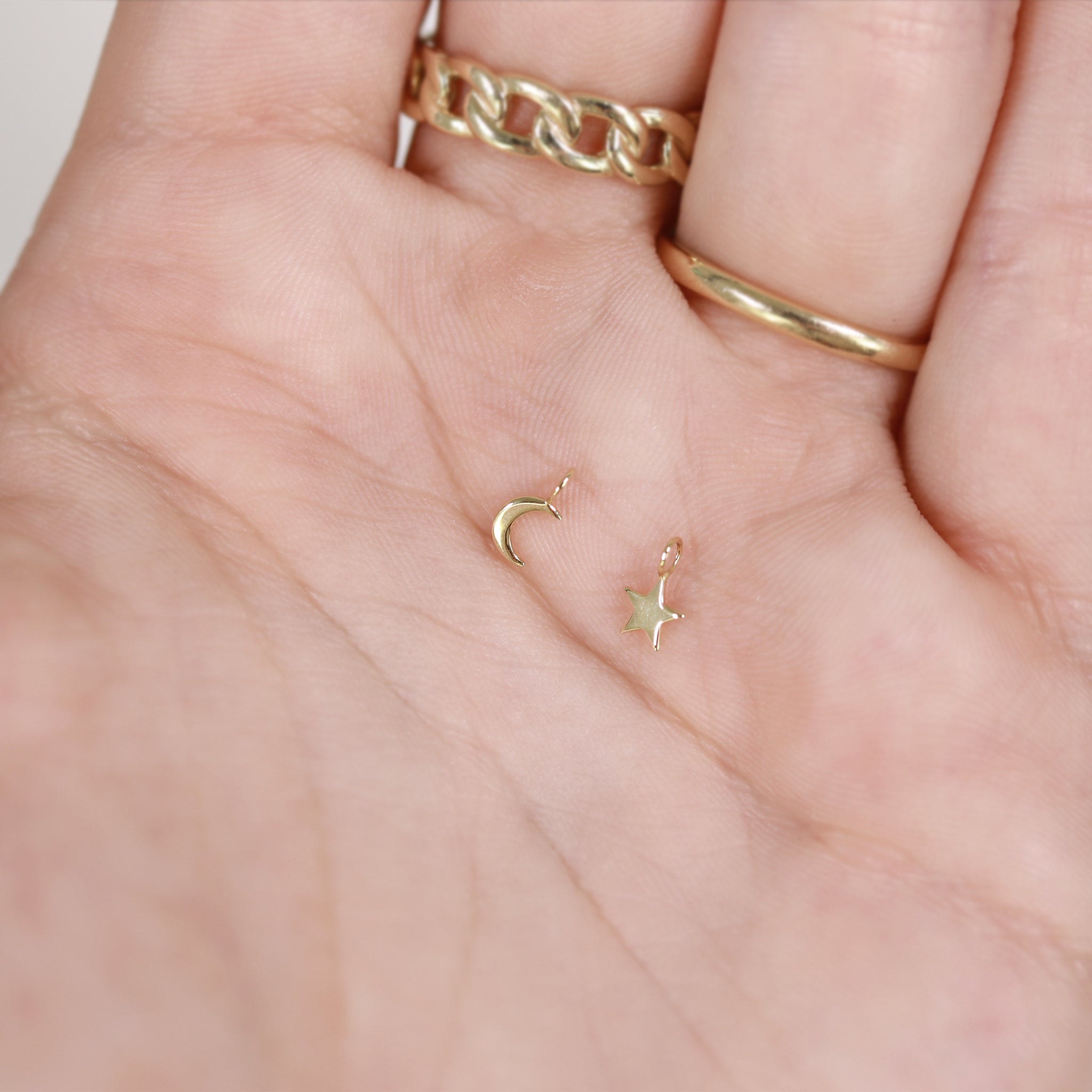 Permanent Jewelry 14K Solid Gold Half Moon Charm