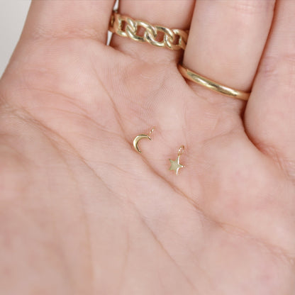 Permanent Jewelry 14K Solid Gold Half Moon Charm