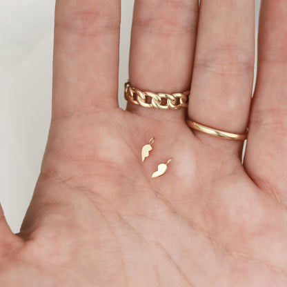 Permanent Jewelry Right Side 14K Solid Gold Broken Heart Charm