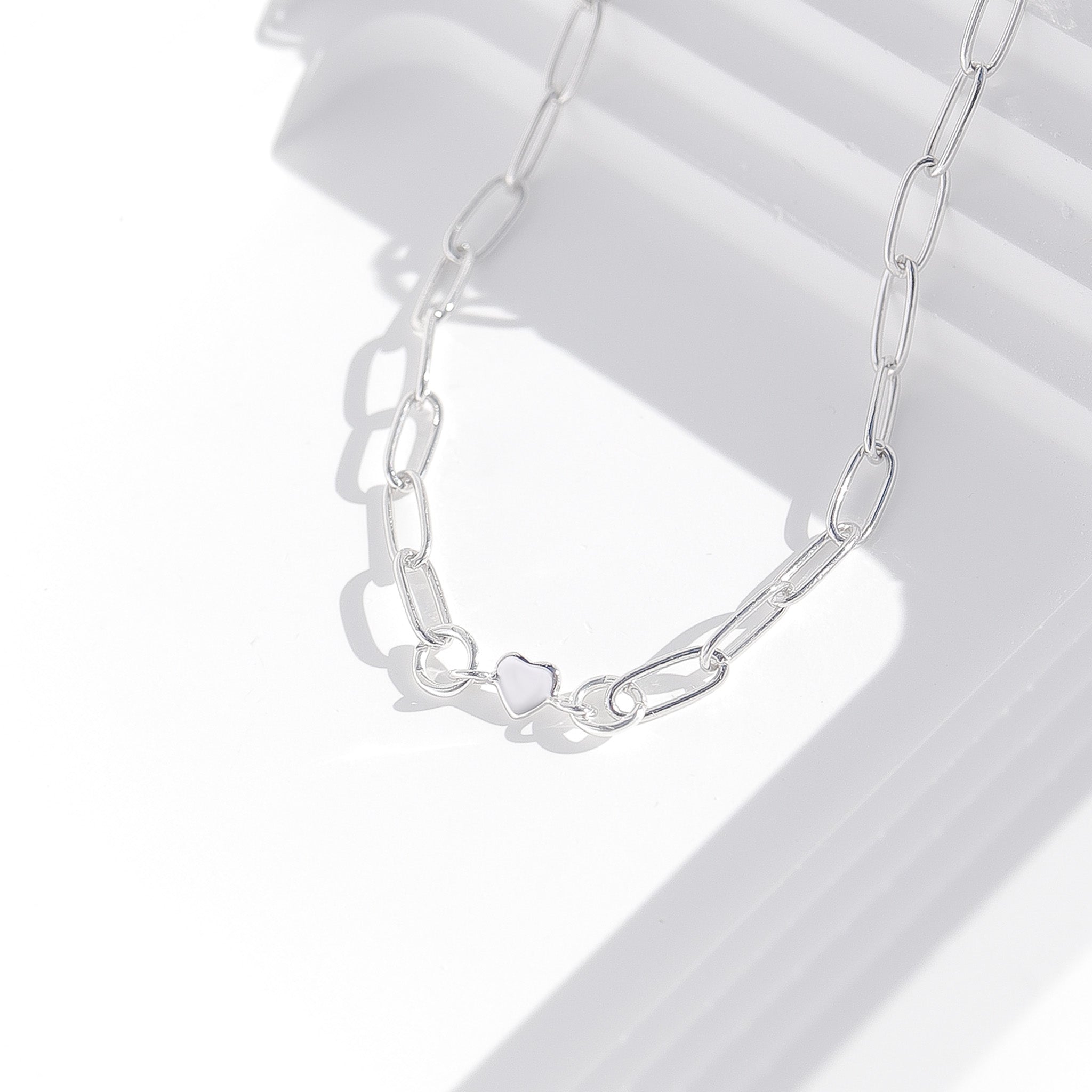 Permanent Jewelry Horizontal .952 Sterling Silver Heart Charm