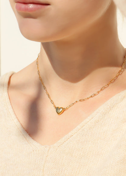 18K Gold PVD Stainless Steel Heart Magnetic Clasp