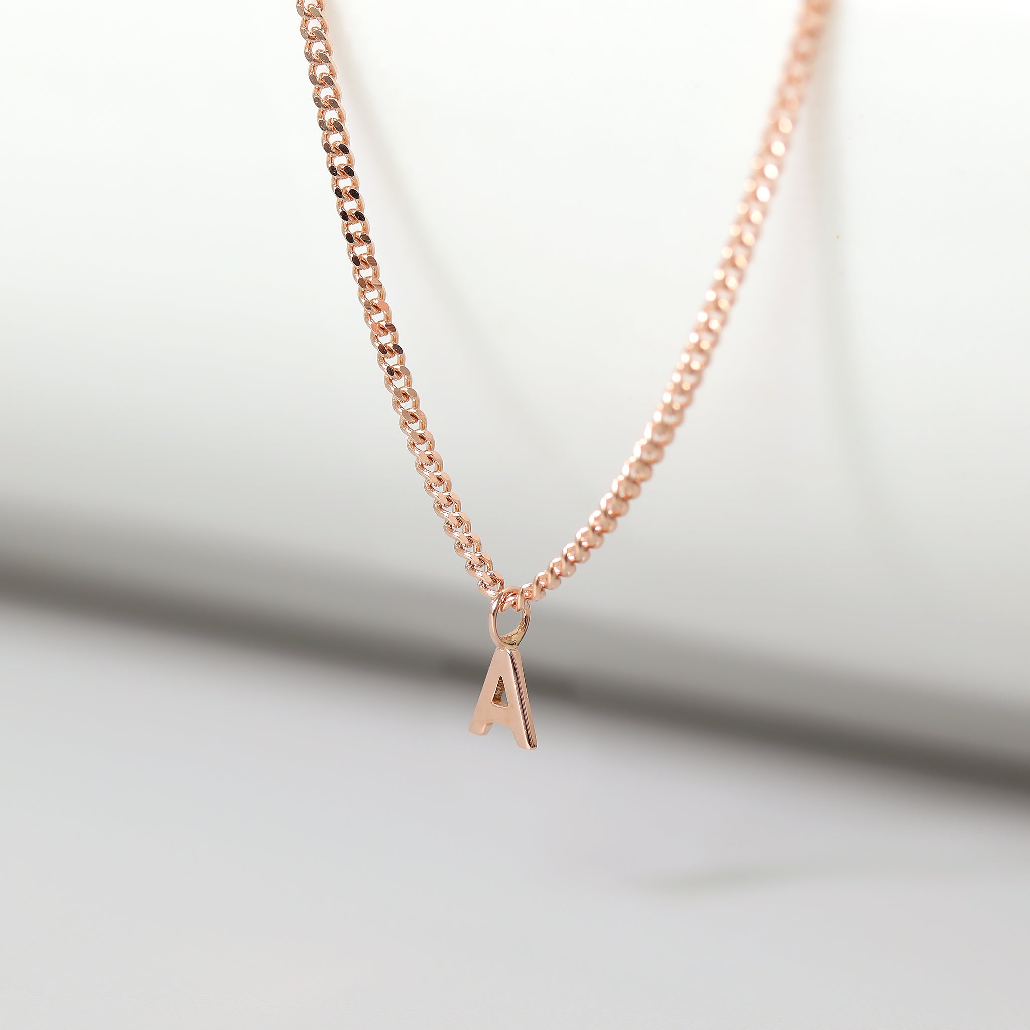 Permanent Jewelry 14K Solid Rose Gold Initial Charms
