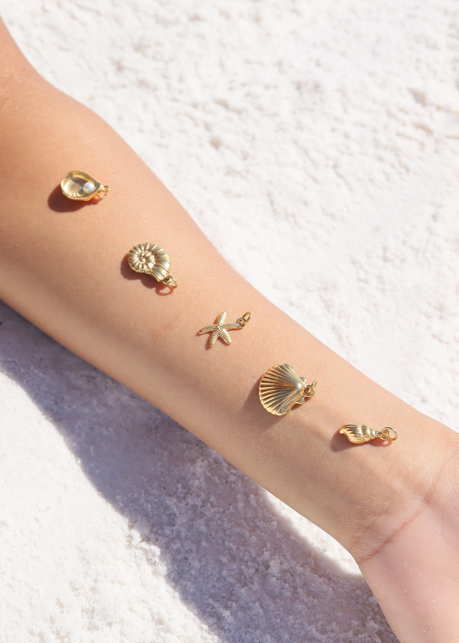 18K Gold PVD Stainless Steel Seashell Charm