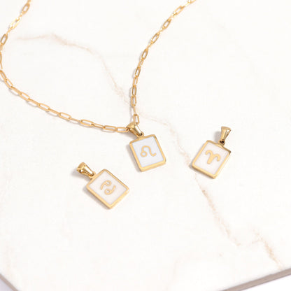 18K Gold PVD Zodiac Card Pendants