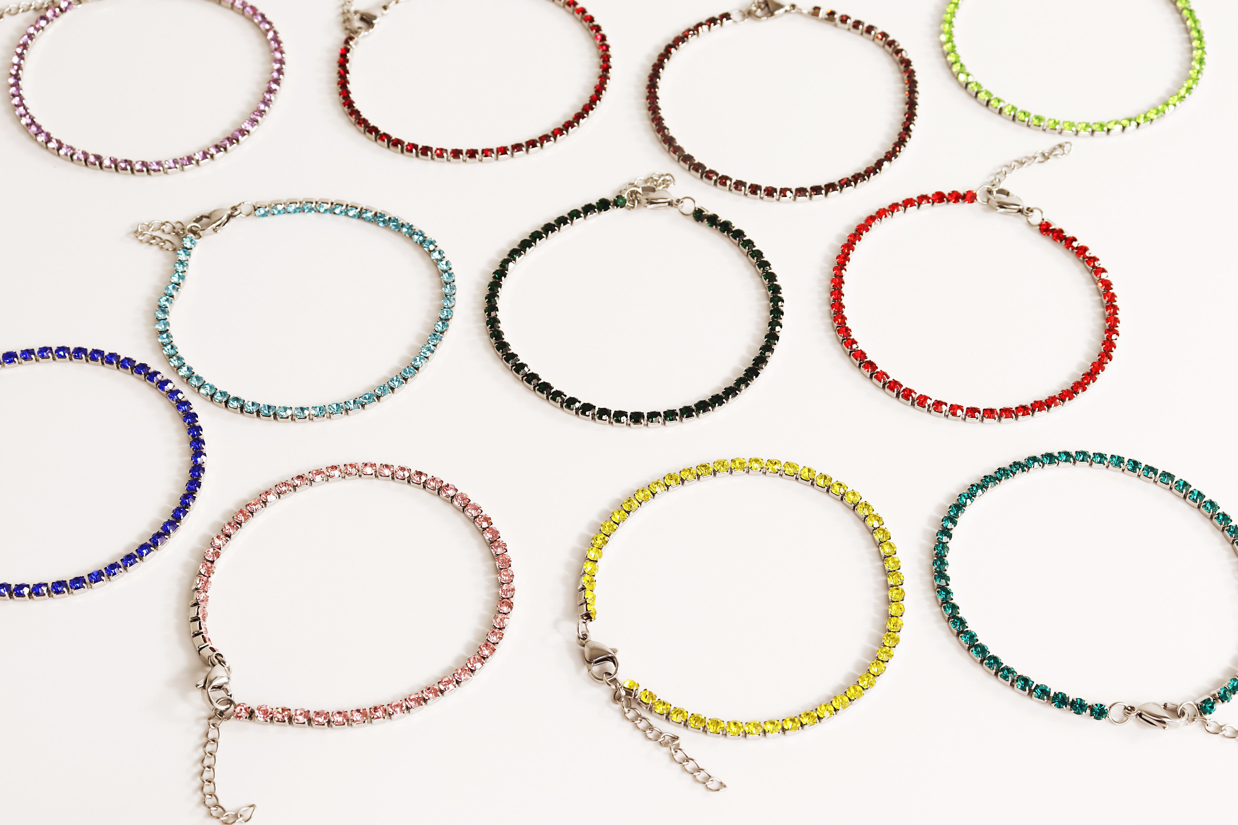 Stainless Steel Birthstone Tennis Chain Bracelet