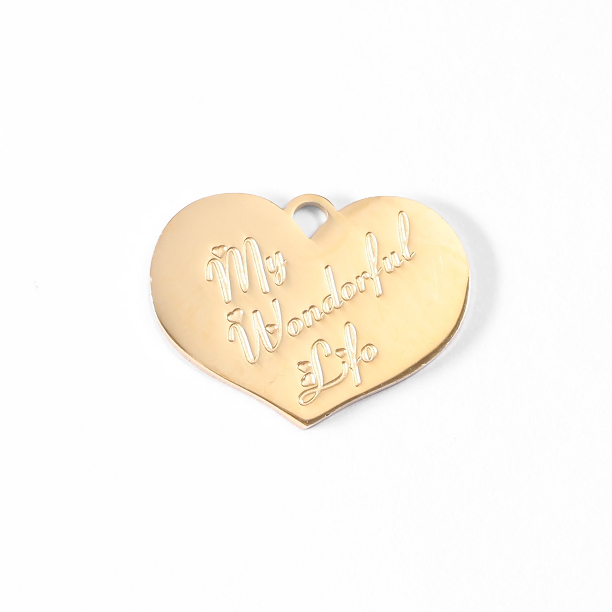 18K Gold PVD Stainless Steel "My Wonderful Life" Charm