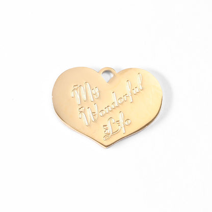 18K Gold PVD Stainless Steel "My Wonderful Life" Charm