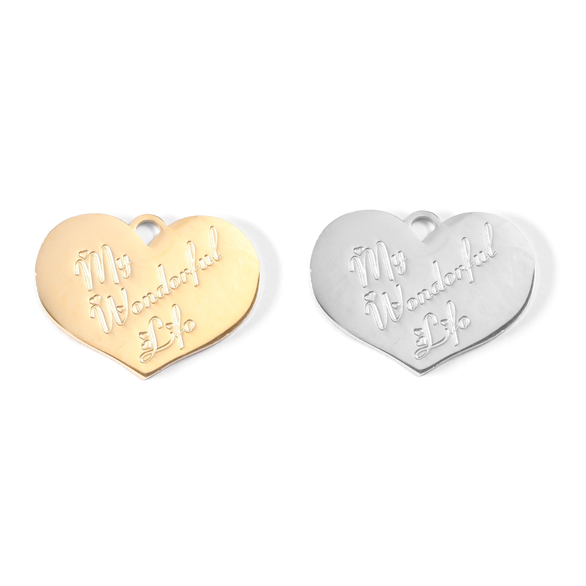 18K Gold PVD Stainless Steel "My Wonderful Life" Charm