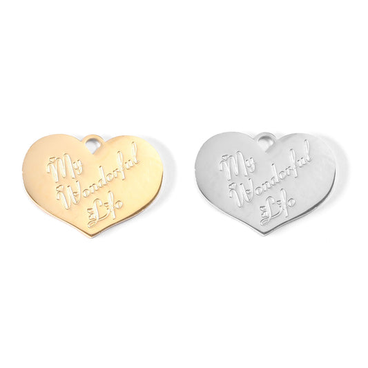 18K Gold PVD Stainless Steel "My Wonderful Life" Charm