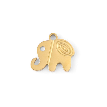 18K Gold PVD Stainless Steel Happy Elephant Charm