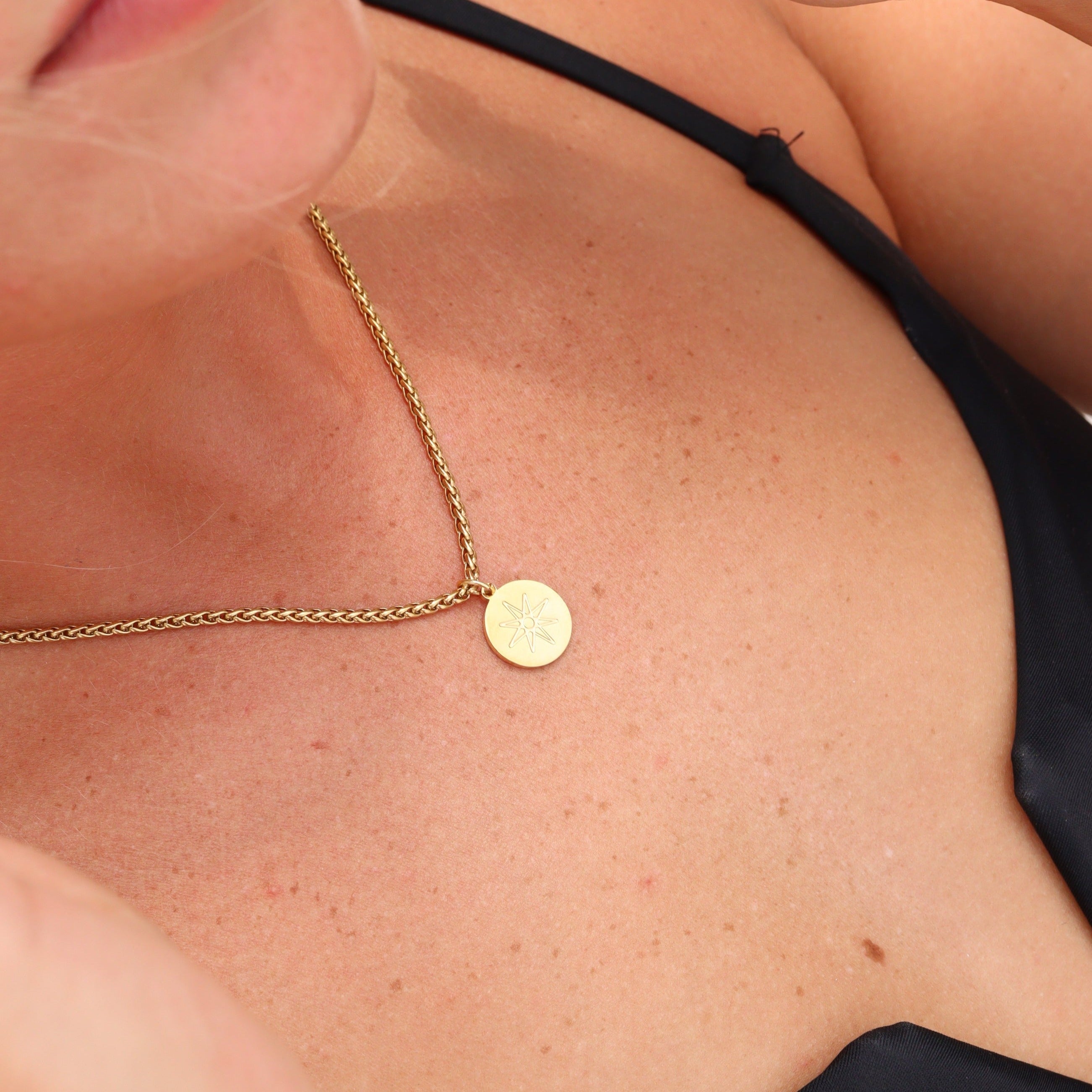 18K Gold PVD Stainless Steel Atomic Circle Charm