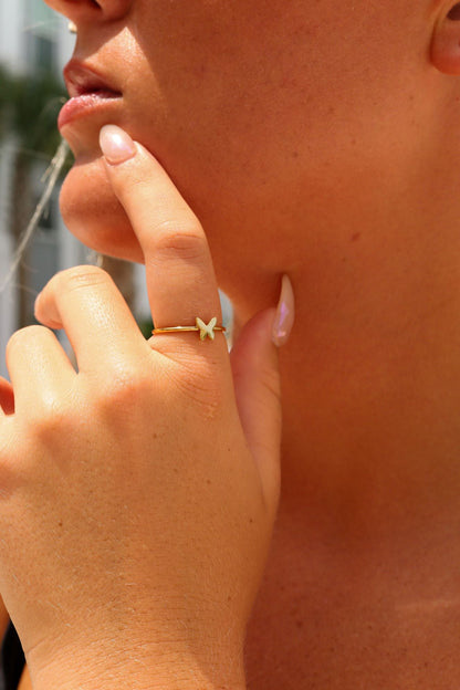 18K Gold PVD Stainless Steel Symbol Stacking Rings