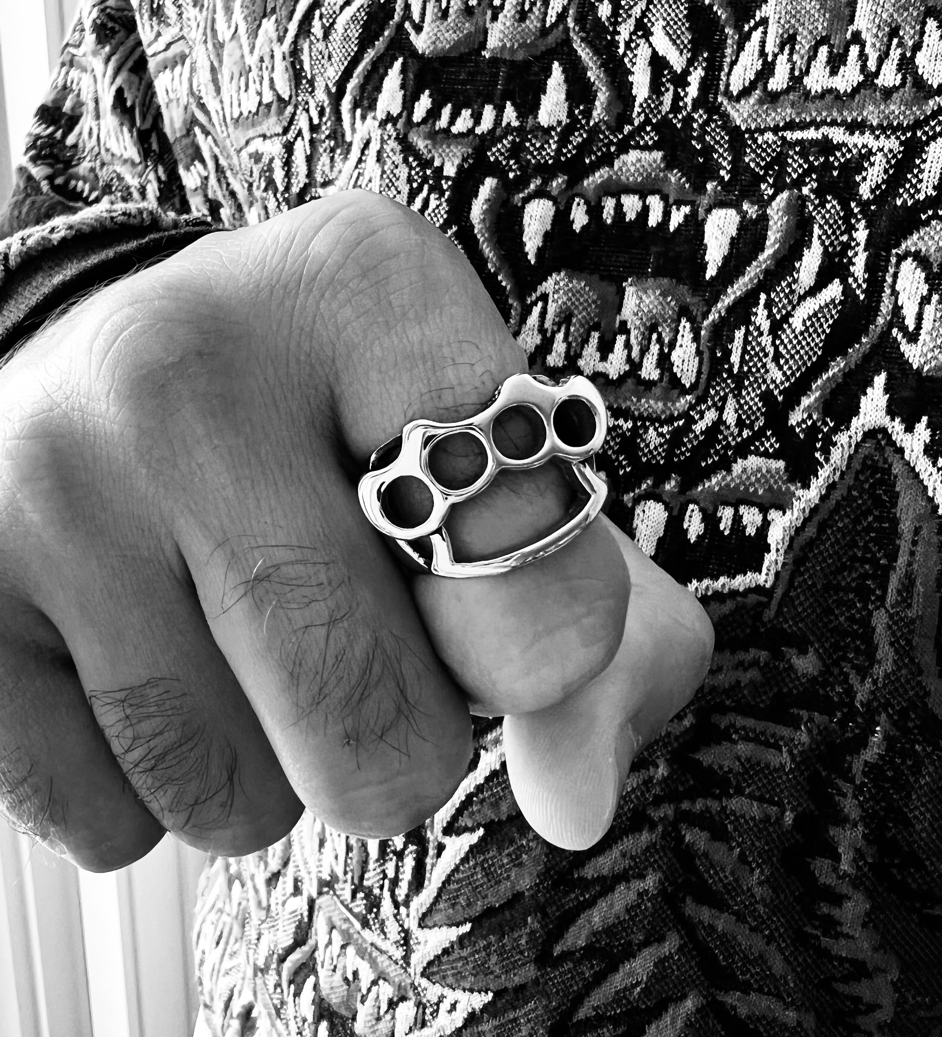 Stainless Steel Polished Knuckle Duster Ring