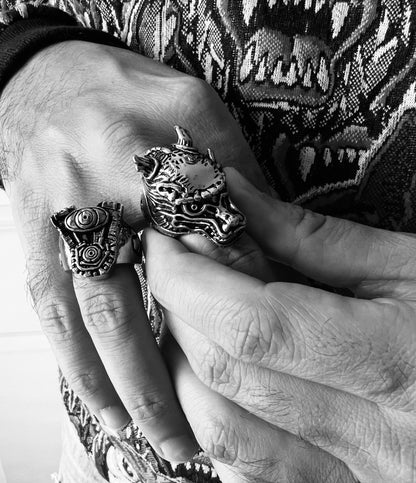 Stainless Steel Eastern Dragon Head Ring