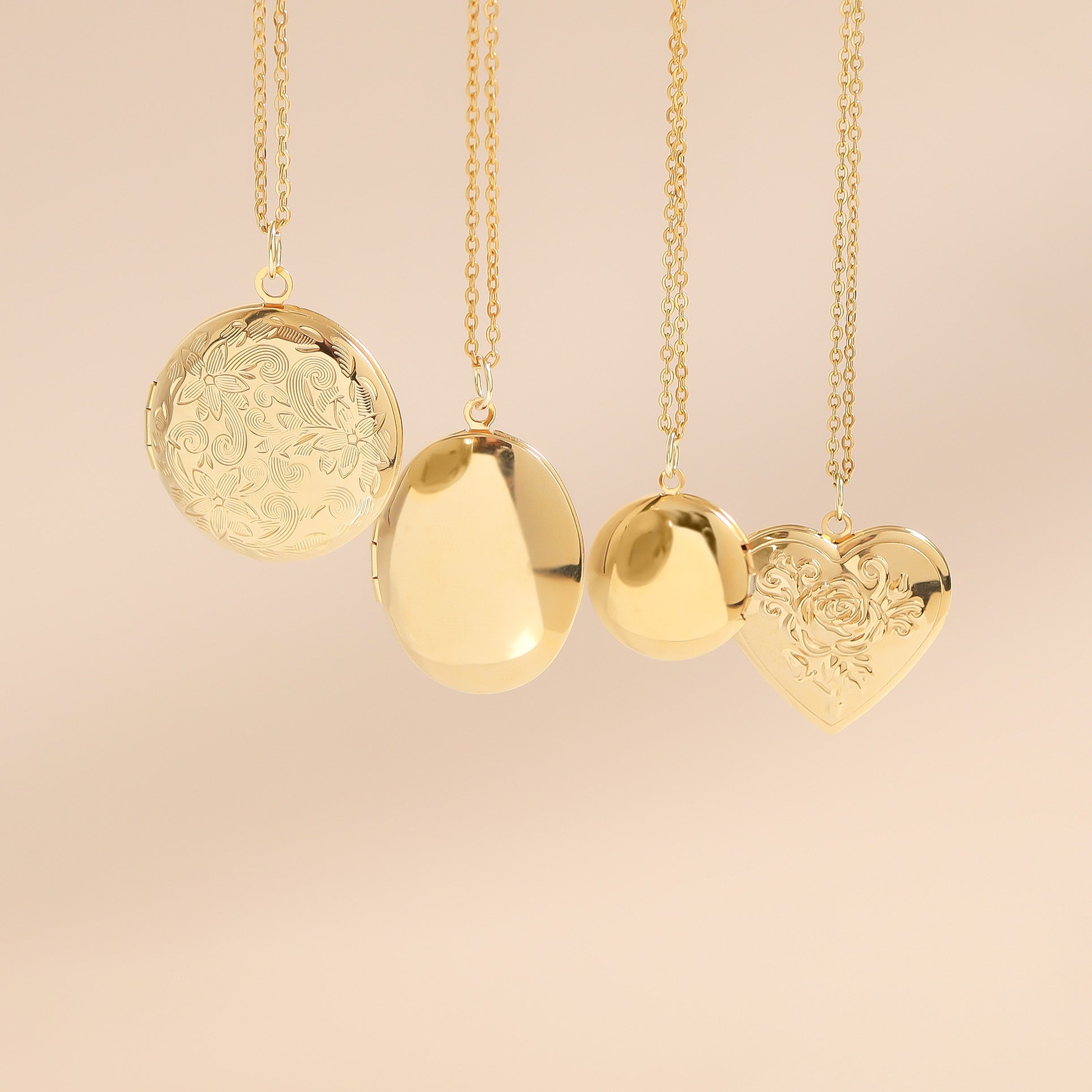18K Gold PVD Stainless Steel Round Locket