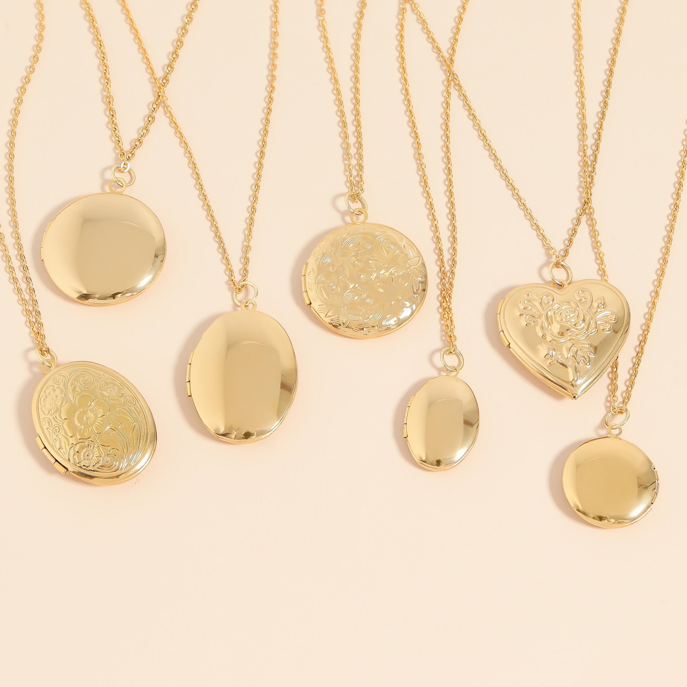 18K Gold PVD Stainless Steel Locket Set