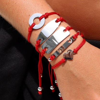 Engravable Rectangle ID Friendship Curved Bar Bracelet