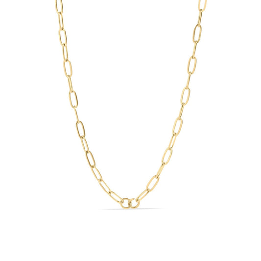 18K Gold PVD Paperclip Connector Chain Necklace