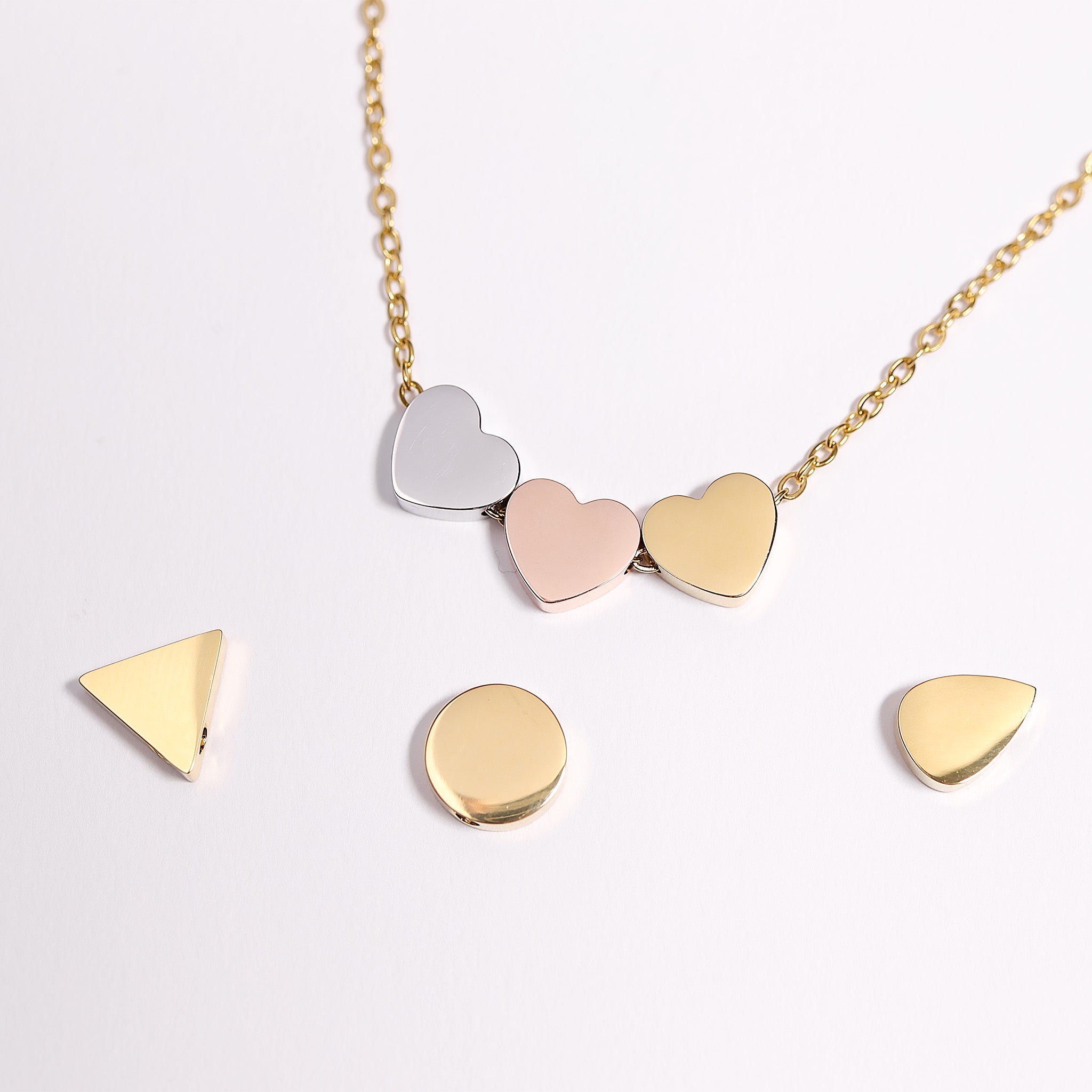 18K PVD Coated Stainless Steel Mini Heart Bead Pendant