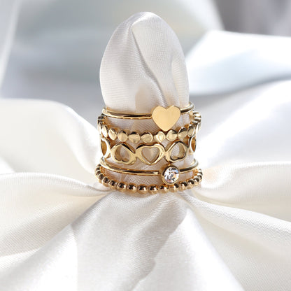 18K Gold PVD Stainless Steel Flat Circle Stacking Ring