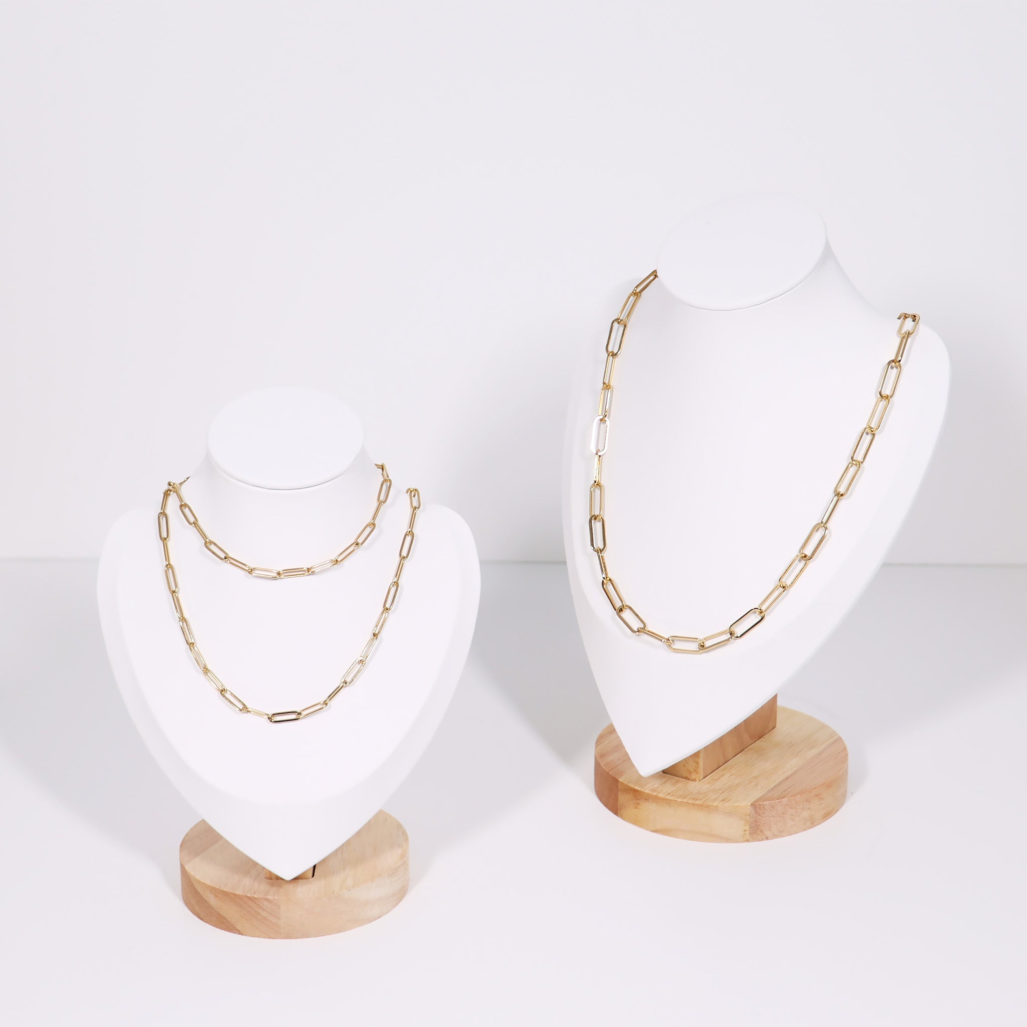 Natural Wood & Leather Necklace Display