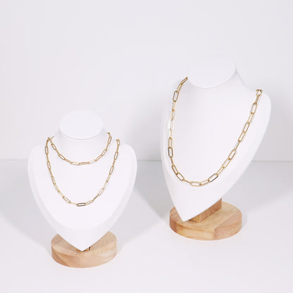 Natural Wood & Leather Necklace Display