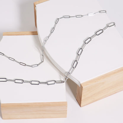 Stainless Steel Paperclip Chain Necklace