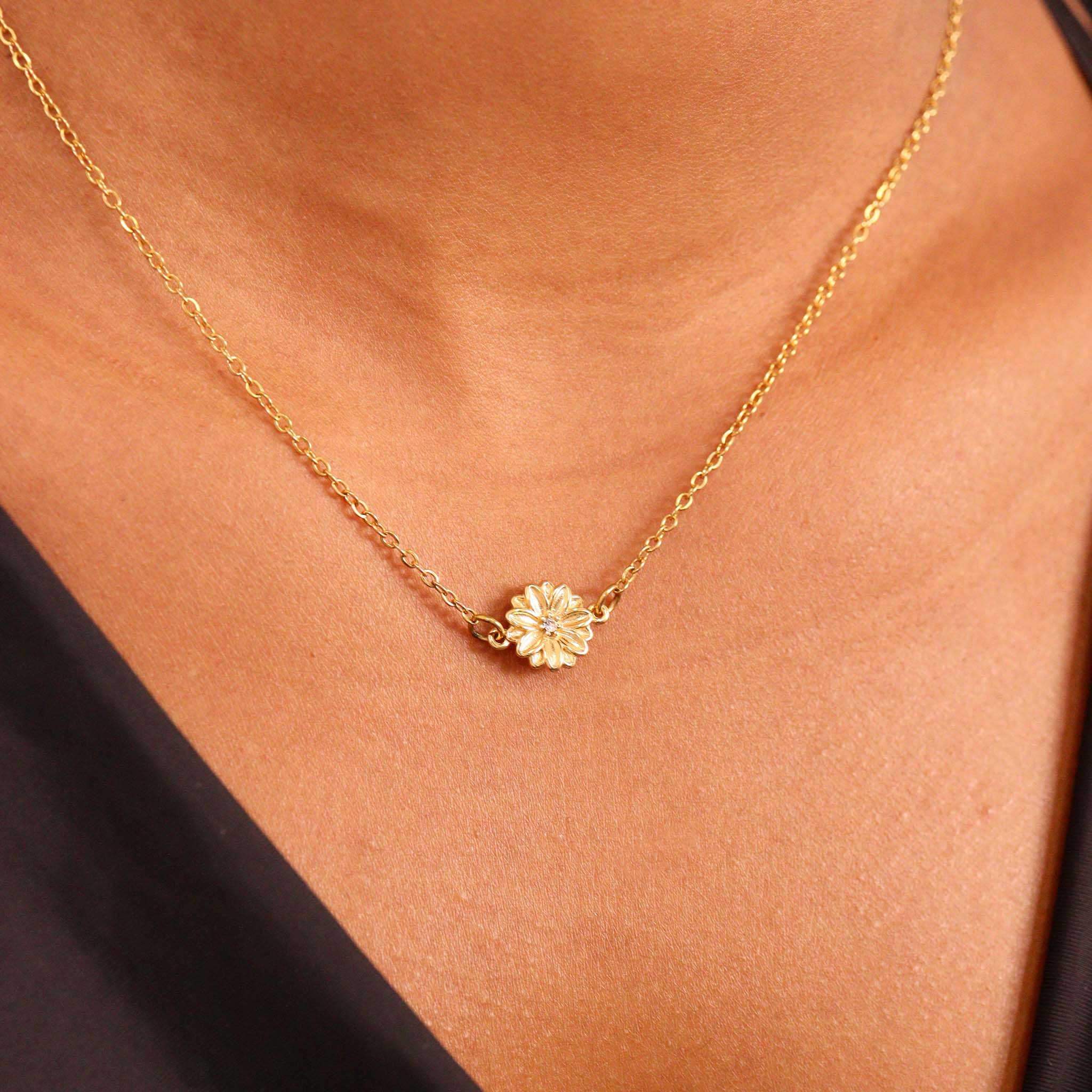 18K Gold PVD Stainless Steel 3D Birth Flower Connector Charms