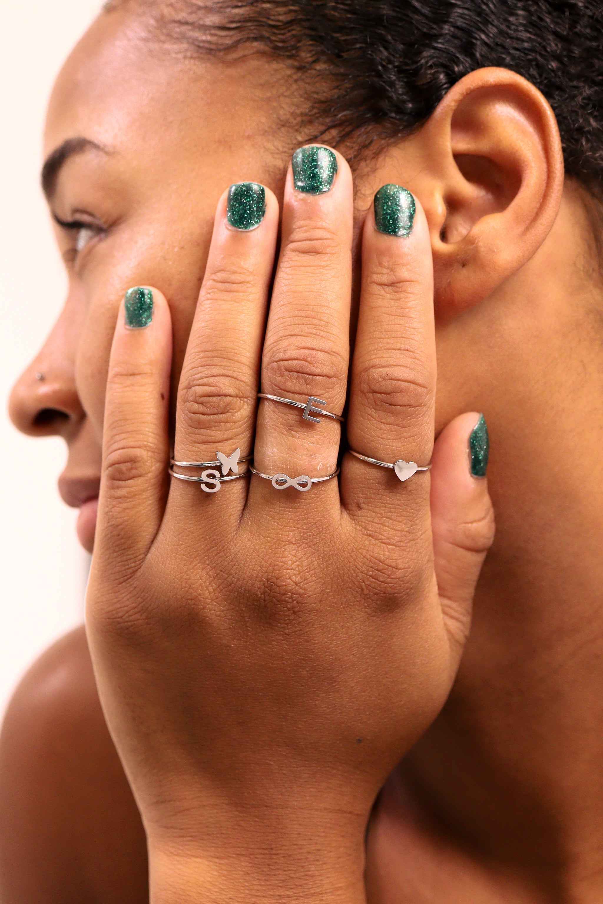 Stainless Steel Initial Stacking Rings A-M