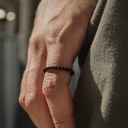18K Gold PVD Stainless Steel Beaded Stacking Ring