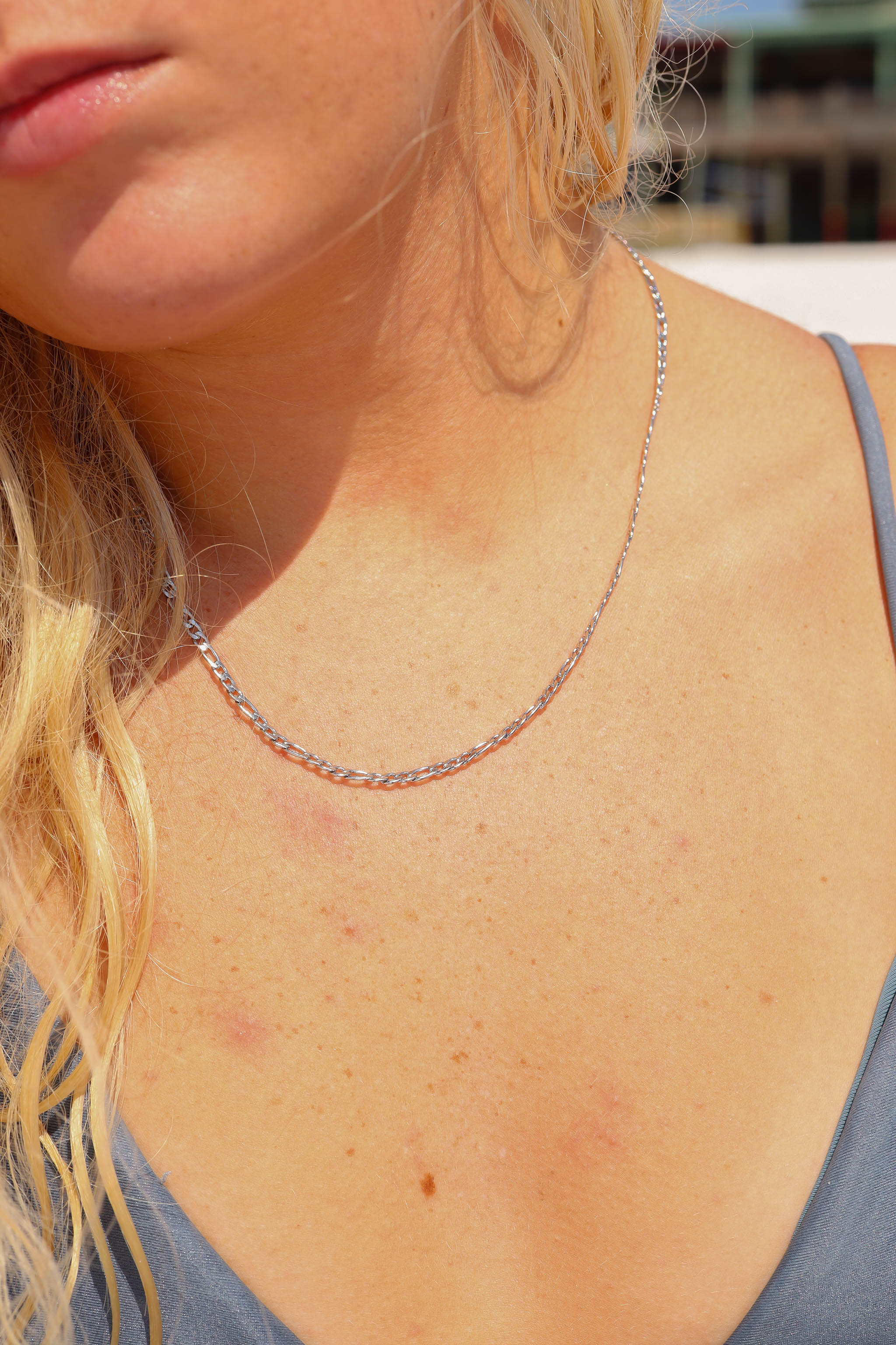 Stainless Steel Figaro Chain Necklace