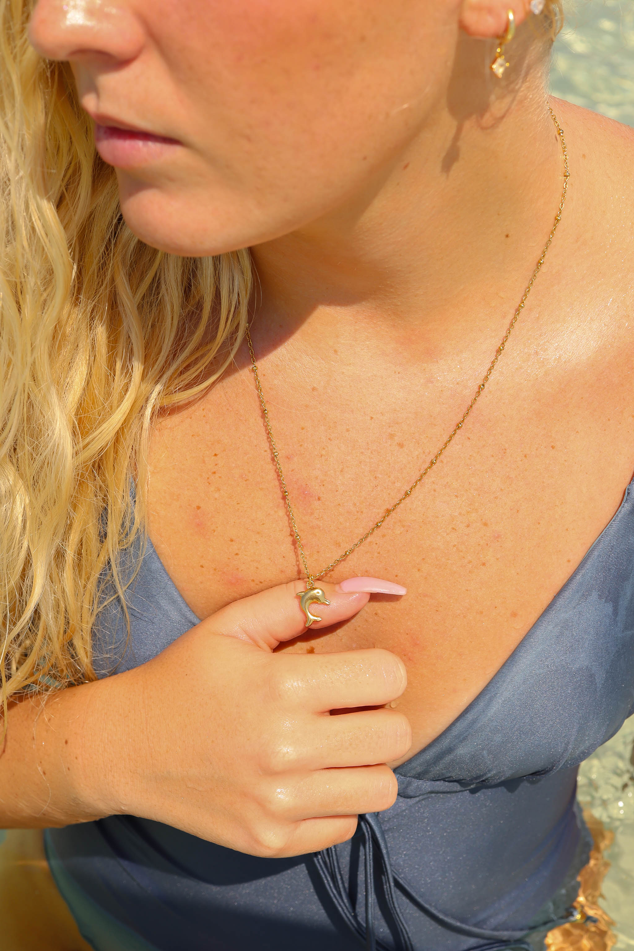 18K Gold PVD Stainless Steel Dolphin Charm