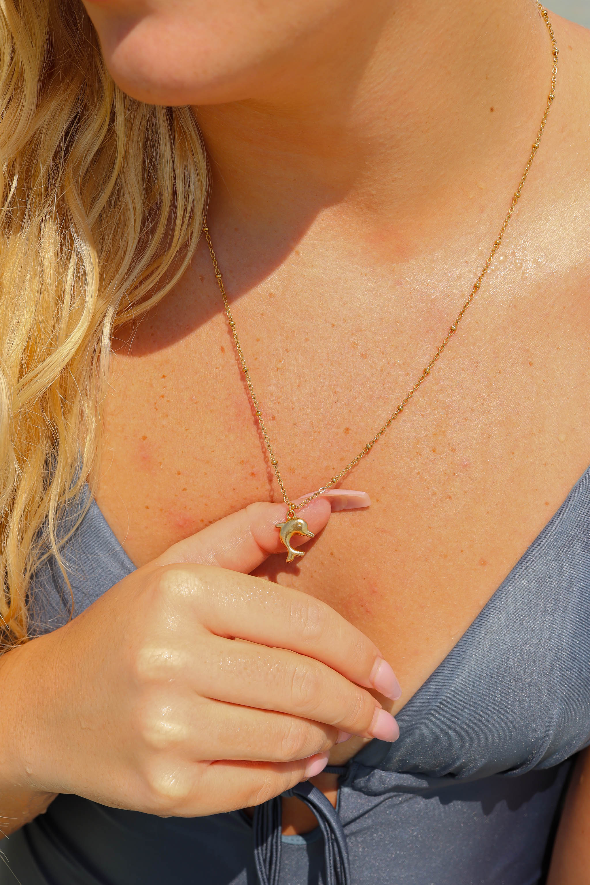 18K Gold PVD Stainless Steel Dolphin Charm