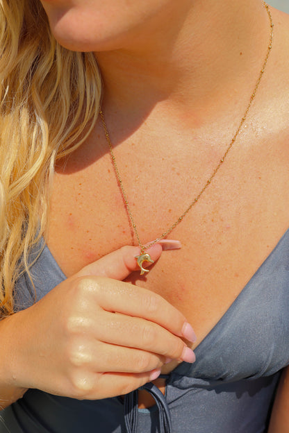 18K Gold PVD Stainless Steel Dolphin Charm