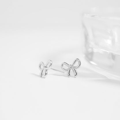 18K Gold PVD Stainless Steel Bow Stud Earrings